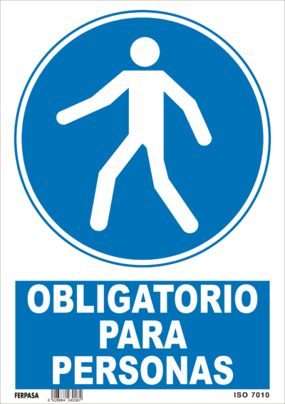 CARTEL Nº 4036 - OBLG. PARA PERSONAS 29,7X21 CM