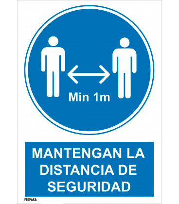 CARTEL Nº 4045 - MANTENGA DIST SEG 1M 29,7X21 CM