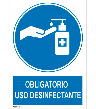 CARTEL Nº 4048 - OBLIG USO DESINFECTANTE 29,7X21 CM