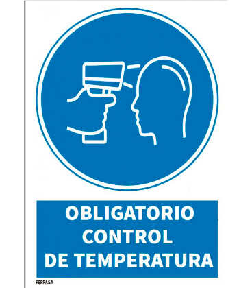 CARTEL Nº4049 - OBLIG CONTROL TEMPERATURA 29,7X21 CM