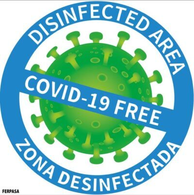 CARTEL Nº 4056 - ZONA DESINFECTADA 29,7X21 CM