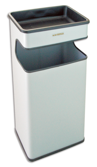 PAPELERA MOD INTERIOR RECTANGULAR ACERO INOX.