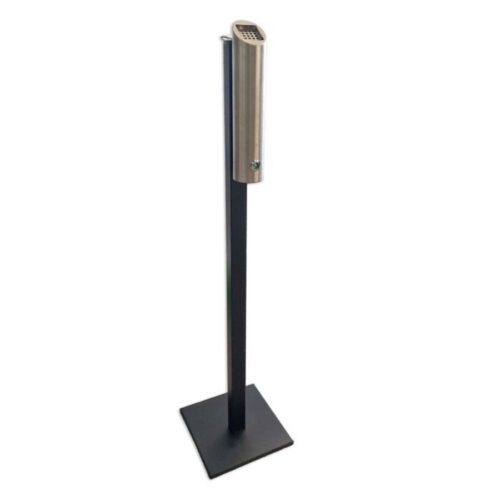 CENICERO PARED TUBULAR ACERO INOX C/SOPORTE