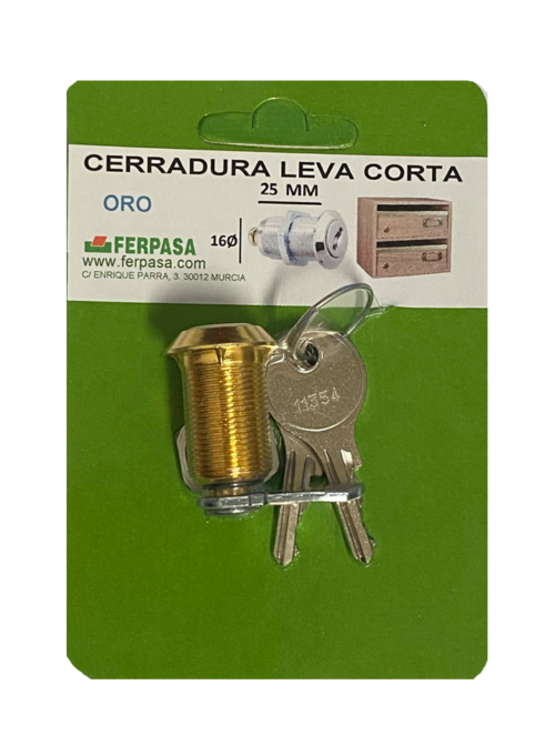 CERRADURA BUZÓN Ø16MM L.25MM LEVA RECTA - Imagen 4