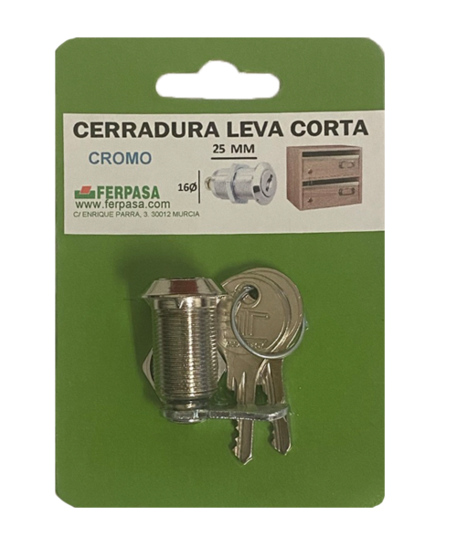 CERRADURA BUZÓN Ø16MM L.25MM LEVA RECTA - Imagen 3
