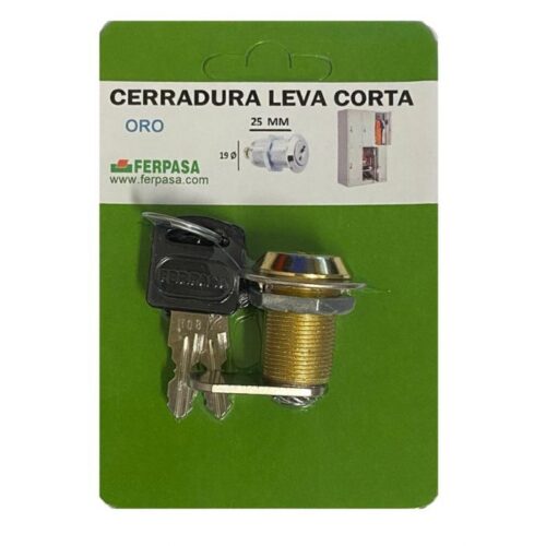 CERRADURA BUZÓN Ø19MM L.25MM LEVA RECTA CORTA - Imagen 2