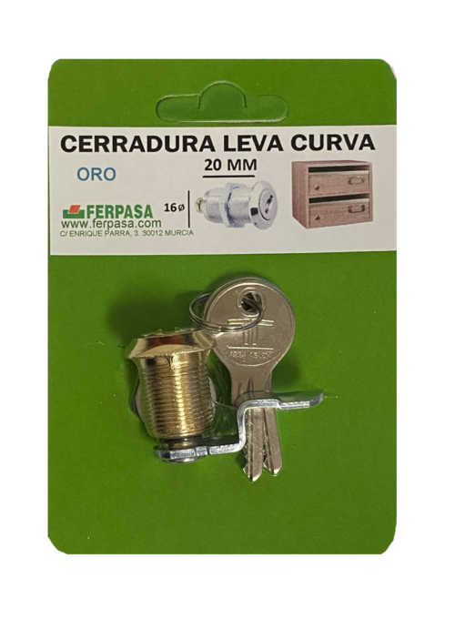 CERRADURA BUZÓN Ø16MM L.20MM LEVA CURVA - Imagen 3