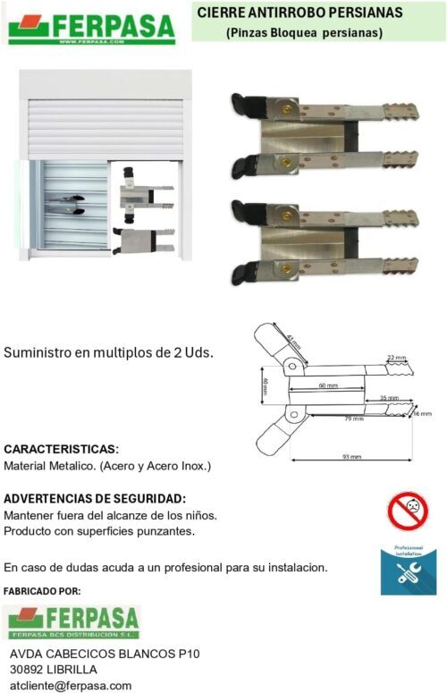 PINZAS PARA PERSIANA BL.2 - Imagen 4