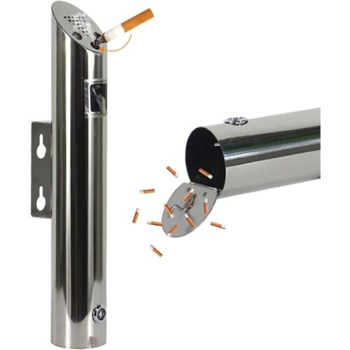 CENICERO PARED TUBULAR ACERO INOX 29X6 CM - Imagen 2