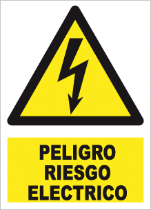 CARTEL Nº 7000 - PELIGRO RIESGO ELECTR. 29,7X21 CM