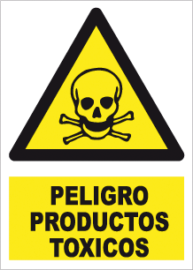CARTEL Nº 7002 - PELIGRO PROD. TOXICOS 29,7X21 CM
