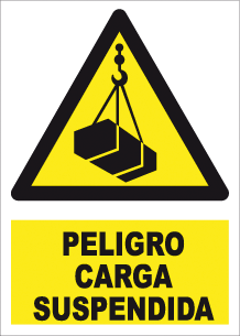 CARTEL Nº 7003 - PELIGRO CARGA SUSPENDIDA 29,7X21