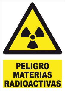CARTEL Nº 7008 - PELIGRO MAT. RADIOACTIVAS 29,7X21
