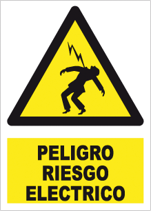 CARTEL Nº 7012 - PELIGRO RIESGO ELECTR. 29,7X21 CM