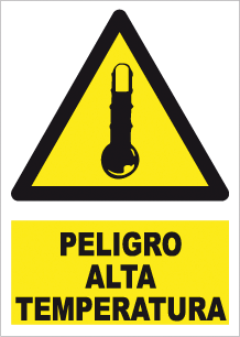 CARTEL Nº 7016 - PELIGRO ALTA TEMPERATURA 29,7X21