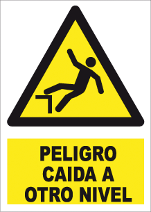 CARTEL Nº7019 - PELIGRO CAIDA A OTRO NIVEL 29,7X21