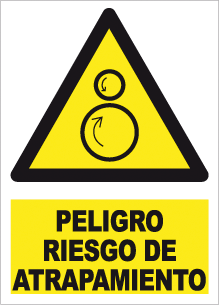 CARTEL Nº 7020 - PELIGRO RIESGO ATRAP. 29,7X21