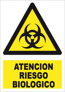 CARTEL Nº 7024 - ATENCION RIESGO BIOLOG. 29,7X21CM