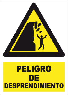 CARTEL Nº 7029 - PELIGRO DESPRENDIMIENTO 29,7X21