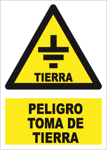 CARTEL Nº 7030 - PELIGRO TOMA DE TIERRA 29,7X21 CM