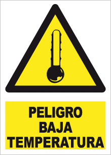 CARTEL Nº 7031 - PELIGRO BAJA TEMPERATURA 29,7X21