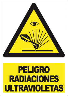 CARTEL Nº 7034 - PELIGRO RADIAC. ULTRAV. 29,7X21CM