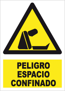 CARTEL Nº 7037 - PELIGRO ESPACIO CONFINADO