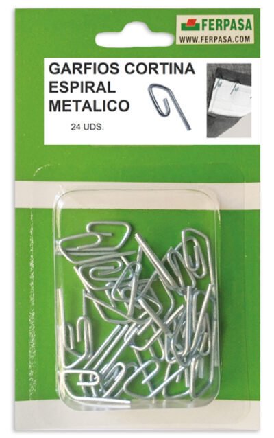 GARFIOS CORTINA ESPIRAL METAL BL.24