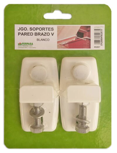 JGO.2 SOPORTES PARED BRAZO V BLANCO BL.