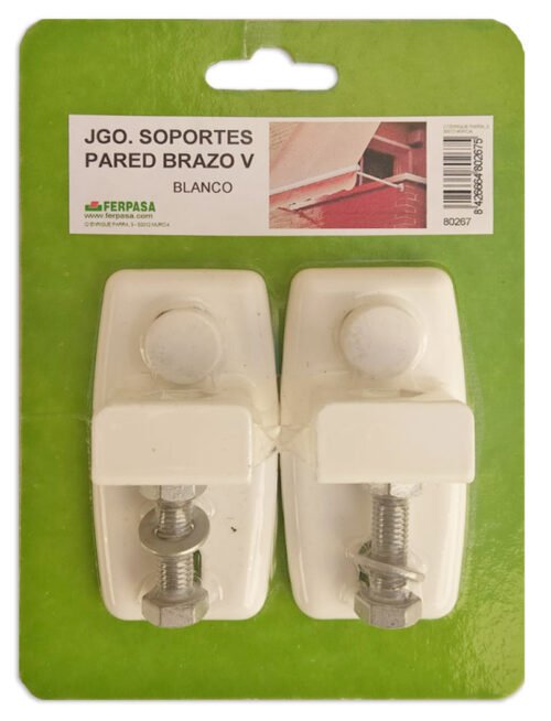 JGO.2 SOPORTES PARED BRAZO V BLANCO BL.