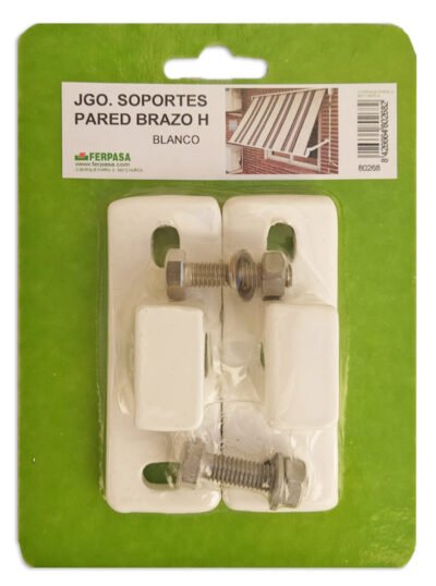 JGO.2 SOPORTES PARED BRAZO H BLANCO BL.