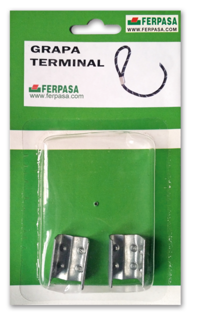 GRAPA TERMINAL DOBLE GALVANIZADA 8 MM JGO.2