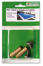 JGO. TACO Y TORNILLO INOX. ANCLAJE LONA