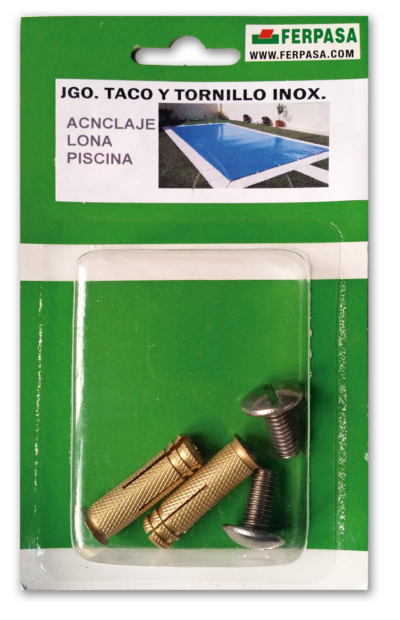 JGO. TACO Y TORNILLO INOX. ANCLAJE LONA BL.2