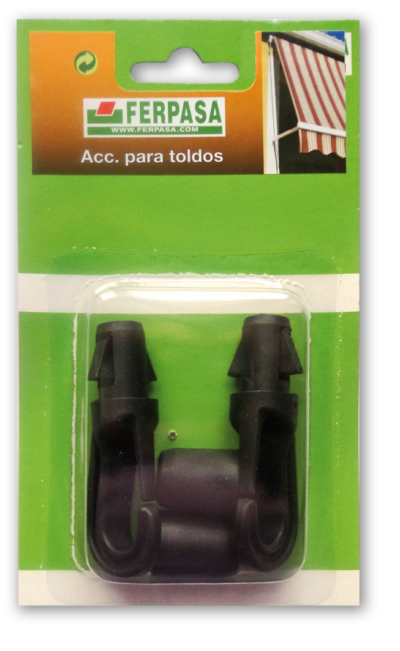 MOSQUETÓN PLÁSTICO P/CUERDA 8 MM BL.2