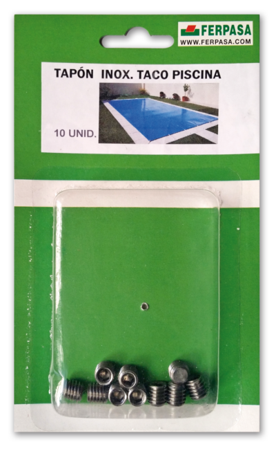 TAPÓN TACO PISCINA INOX. JGO.10