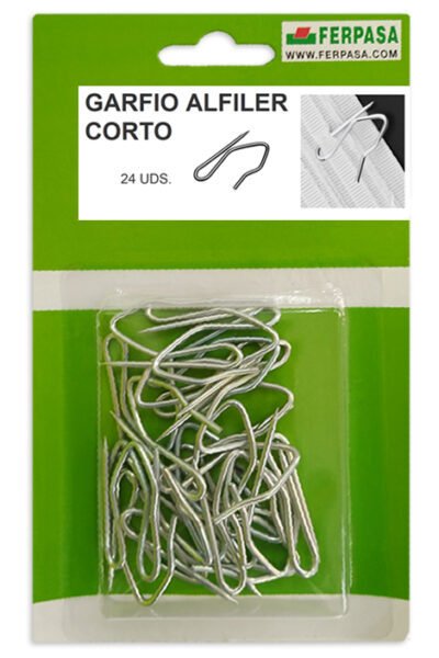 GARFIO CORTINA ALFILER CORTO BL.24