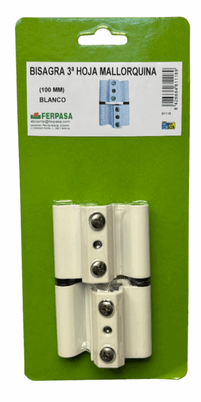BISAGRA PARA INICIAL Y 3ª HOJA (MALLORQUINA) (100MM)