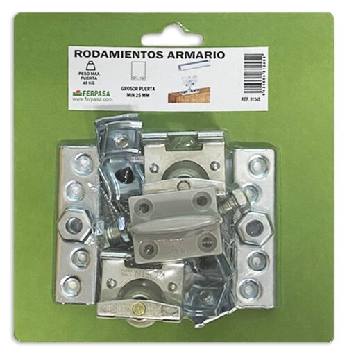 JGO.RODAMIENTO ARMARIO MET-2 PUERTAS 25 MM