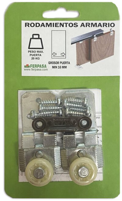 JGO.RODAMIENTO ARMARIO MET-1 P/PUERTAS 22 MM