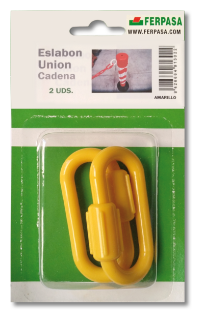 ESLABÓN UNIÓN C/TUERC CADENA PL AMARILLO BL.2uu