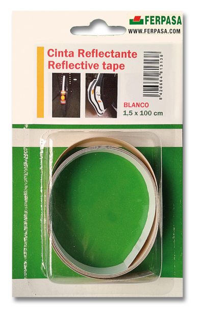 CINTA REFLECTANTE ADH 15mm BLANCA BL.1m