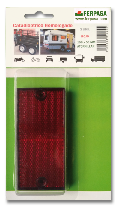 REFLECTANTE RTG C/TORN ROJO(106X50mm) BL.2uu