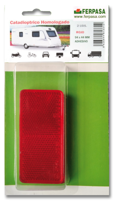 REFLECTANTE RTG ADH ROJO(94X44mm) BL.2uu