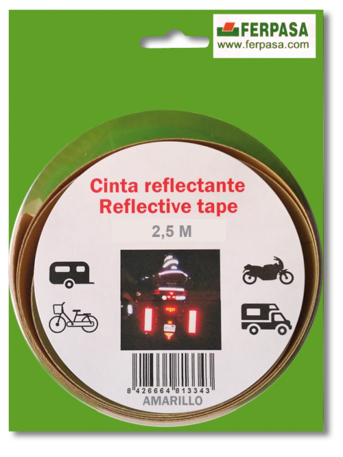 CINTA REFLECTANTE ADH 50mm AMARILLA BL.2,5m
