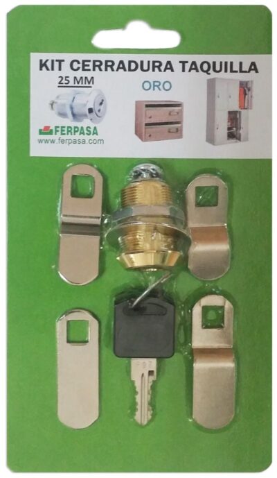 KIT CERRADURA BUZÓNES MADERA-METAL 4 LEVAS LONGITUD 25MM