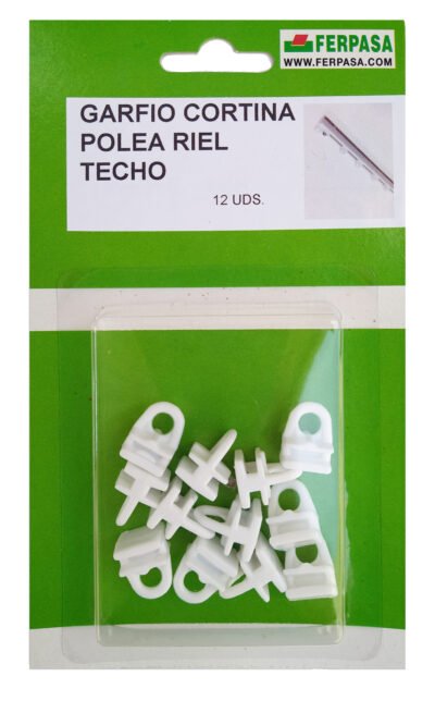 GARFIO CORTINA POLEA RIEL TECHO