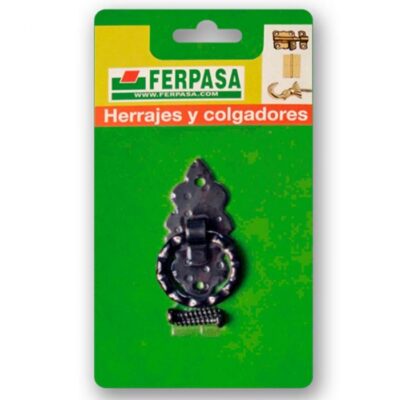 TIRADOR ANILLA VERTICAL NEGRO FORJA  BL