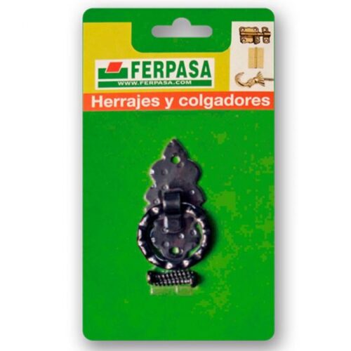 TIRADOR ANILLA VERTICAL NEGRO FORJA  BL