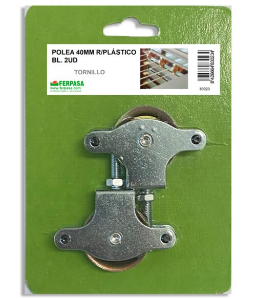POLEA 40 MM RODAMIENTO PLÁSTICO BL.2